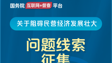 日逼涩涩爱国务院“互联网+督查”平台公开征集阻碍民营经济发展壮大问题线索